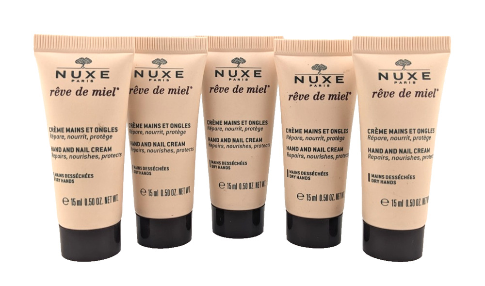 5x NUXE Rêve de Miel Hand and Nail Cream 15ml / 0.5floz Each Travel Size